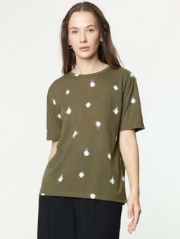 Marks & Spencer - Green Printed Half Sleeves T-Shirt
