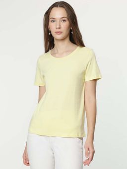 Marks & Spencer - Yellow Pure Cotton Plain Short Sleeves T-Shirt