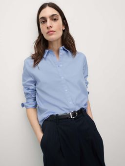 Marks & Spencer - Blue Pure Cotton Button Through Shirt