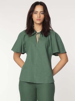Marks & Spencer - Green Tie-Up Plain Top
