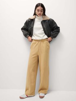 Marks & Spencer - Beige Pure Cotton Wide Leg Trouser