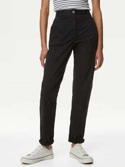 Marks & Spencer - Black Cotton Rich Tea Dyed Slim Fit Chinos