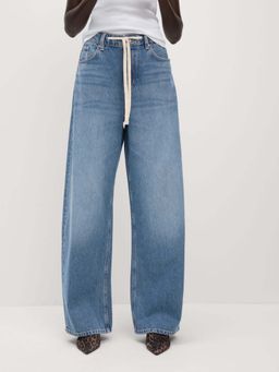 Marks & Spencer - Blue Mid Rise Wide Leg Jeans with Lyocell