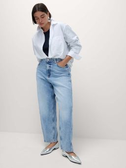 Marks & Spencer - Blue High Waisted Straight Grazer Jeans