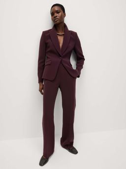 Marks & Spencer - Burgundy Solid Trousers