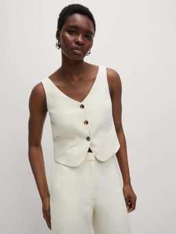 Marks & Spencer - White Tailored Waistcoat