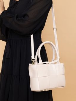 Twenty Dresses by Nykaa Fashion - White Quilts Of The Classics Satchel