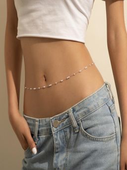 AQUASTREET - Gold Plated Anti-Tarnish Pearl Adjustable Waist Chain For Beachwear and Parties