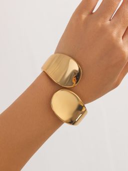 AQUASTREET - Gold Plated Anti-Tarnish Oval Openable Bangle Bracelet