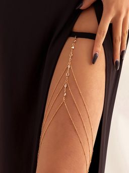 AQUASTREET - Gold Plated Multi Layered Thigh Leg Chain with Rhinestones (Single)