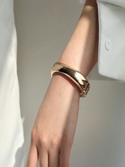 AQUASTREET - 18K Gold Plated Open Kada Bracelet, Waterproof Antitarnish