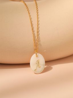 AQUASTREET - 18K Gold PlatedLetter A Initial Pendant Necklace, Waterproof Anti-Tarnish