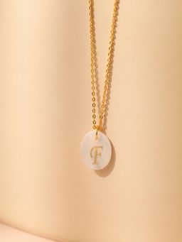 AQUASTREET - 18K Gold PlatedLetter F Initial Pendant Necklace, Waterproof Anti-Tarnish