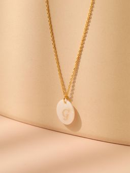 AQUASTREET - 18K Gold PlatedLetter G Initial Pendant Necklace, Waterproof Anti-Tarnish