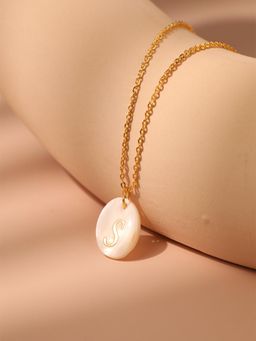 AQUASTREET - 18K Gold PlatedLetter S Initial Pendant Necklace, Waterproof Anti-Tarnish