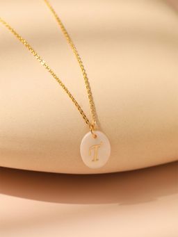 AQUASTREET - 18K Gold PlatedLetter T Initial Pendant Necklace, Waterproof Anti-Tarnish