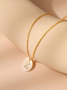 AQUASTREET - 18K Gold PlatedLetter Z Initial Pendant Necklace, Waterproof Anti-Tarnish