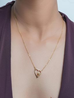 AQUASTREET - Koala Bear Heart Pendant Necklace, 18K Gold Plated Waterproof Anti-Tarnish
