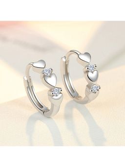ESTAILO FASHION - Crystal Heart Hug Hoops Earring