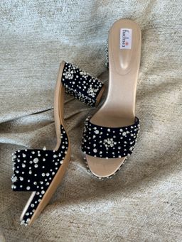 Fuchsia by Aashka Mehta - Pearl It Up Navy Embellished Heels