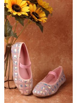 BOYZ N GALZ - Girls Pink Embellished Ballerinas