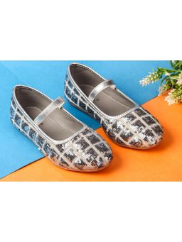 BOYZ N GALZ - Girls Silver Embellished Ballerinas