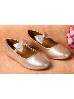 BOYZ N GALZ - Girls Rose Gold Embellished Ballerinas