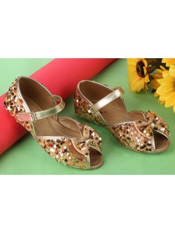 BOYZ N GALZ - Girls Gold Embellished Sandals