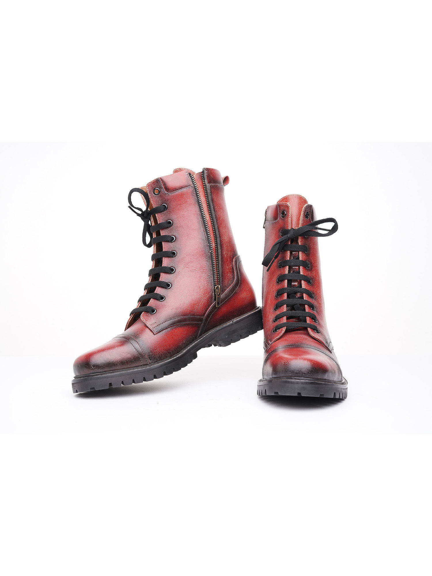 Buy Kavith Sainaani Red Mid Boots (UK 