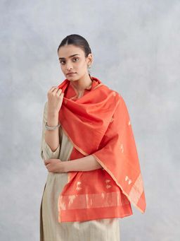 Fabindia - Red Cotton Silk Banaras Stole