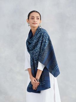 Fabindia - Indigo Cotton Dabu Printed Stole