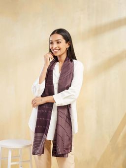 Fabindia - Maroon Silk Printed Stole