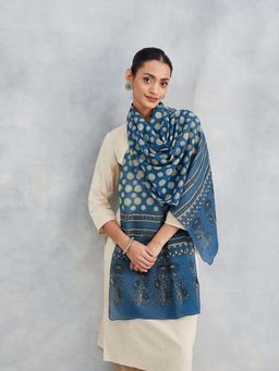 Fabindia - Indigo Cotton Dabu Printed Stole