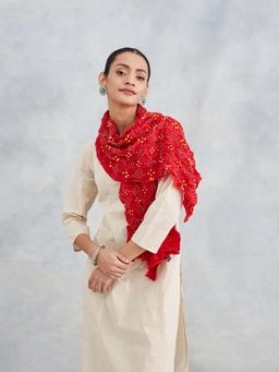Fabindia - Red Modal Bandhani Stole
