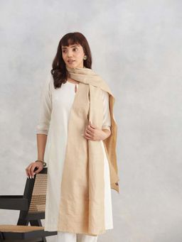 Fabindia - Beige Silk Hand Woven Stole