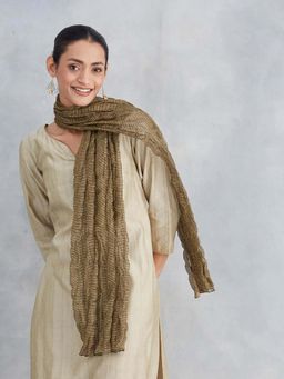 Fabindia - Gold Cotton Silk Blend Stole