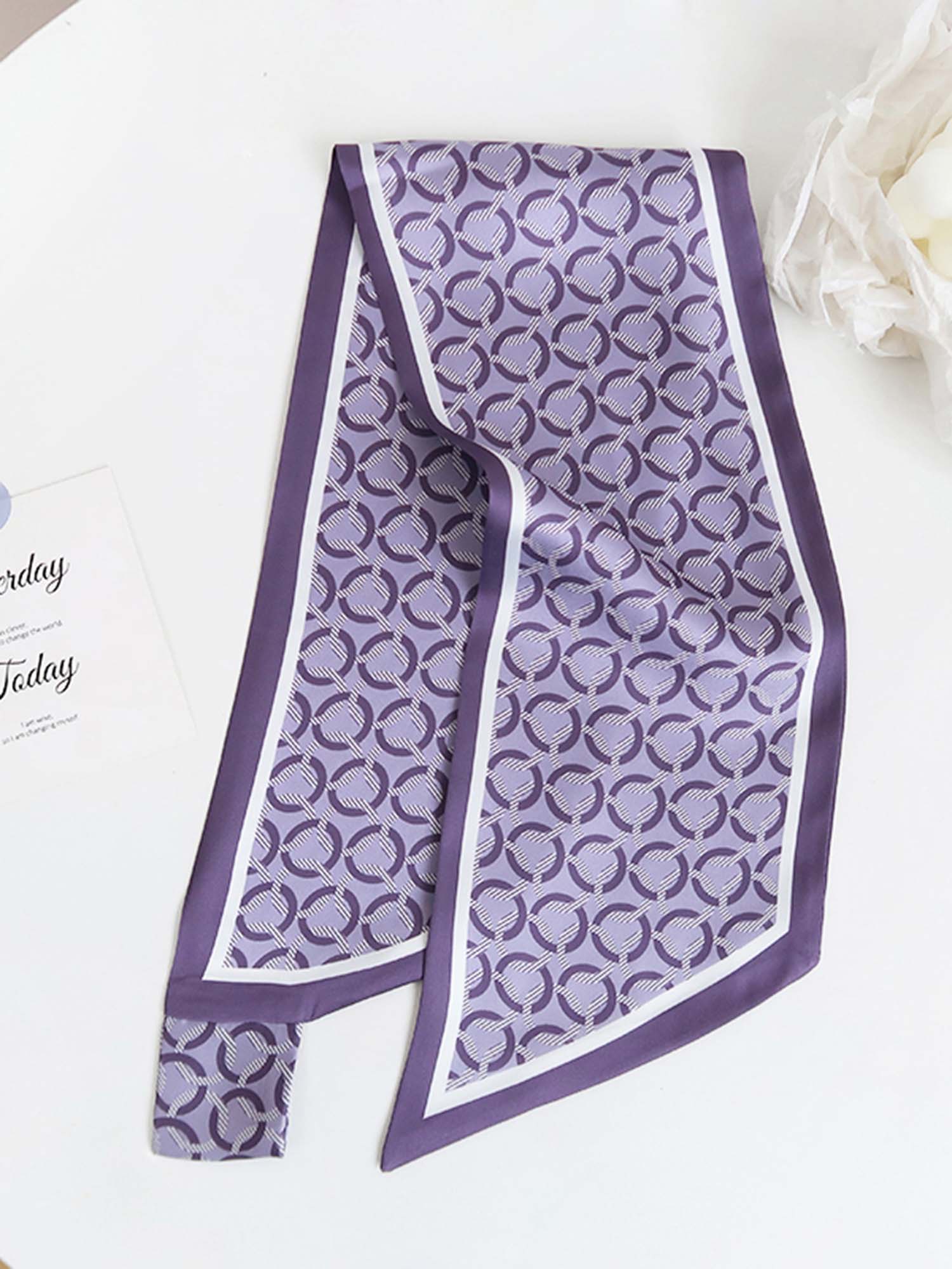 crosskulture Women Satin Printed Scarf-picture-14