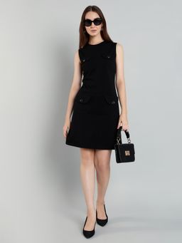 MISH - Black Pocket Detail Sleeveless Mini Dress
