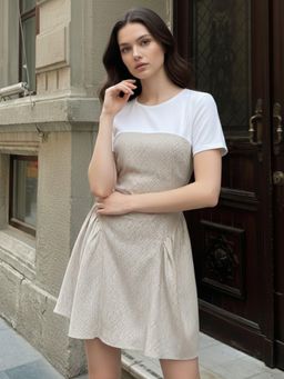 Outzidr - Multi Mini Dress Check Dress