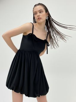 Outzidr - Black Bubblehem Mini Dress