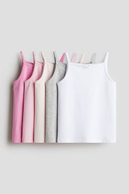 H&M - Girls 5-Pack Jersey Vest Tops