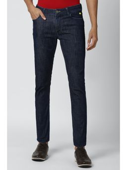 Peter England - Men Navy Dark Wash Slim Tapered Jeans