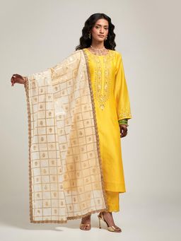 Anantaa by Roohi Trehan - Zari Motifs Dupatta - Beige