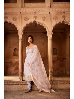 Saanjh by Lea - Aqsa Blue Straight Kurta with Churidar and Dupatta