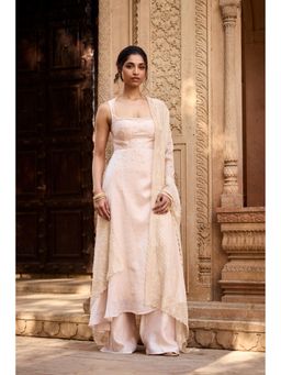 Saanjh by Lea - Mihika Ivory Chanderi Kurta with Palazzo and Dupatta