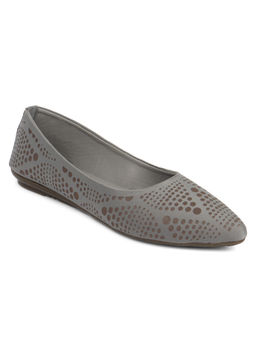 Iconics - Grey Slip On Almond Toe Women Ballerinas