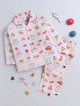 The Magic Wand - Unisex Food Print Shirt and Pyjama-Peach (Set of 2)