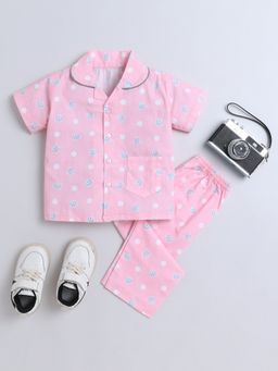 The Magic Wand - Unisex Printed Shirt and Pyjama-Pink (Set of 2)