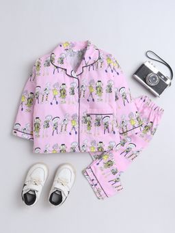 The Magic Wand - Unisex All Over Printed Shirt and Pyjama-Pink (Set of 2)