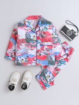 The Magic Wand - Unisex All Over Printed Shirt and Pyjama-Red (Set of 2)